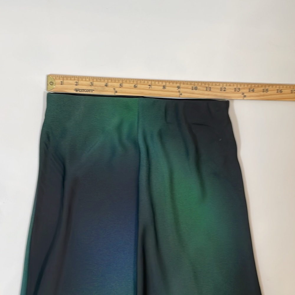 Aritzia Babaton Slip Skirt Size 4 Midi Green Navy Black Print EUC - Picture 6 of 10